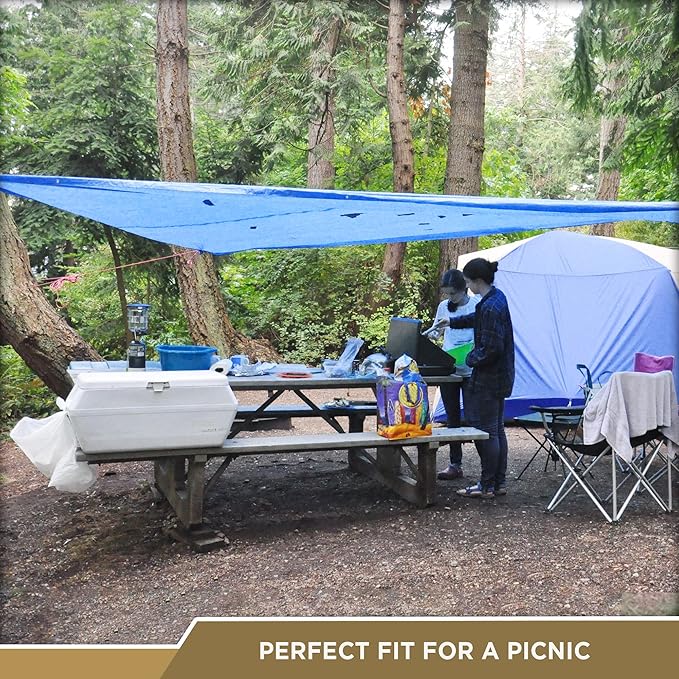 ATERET Multi-Purpose Blue Tarp Cover I Waterproof, 5-Mil Thick Plastic Poly - Image 6