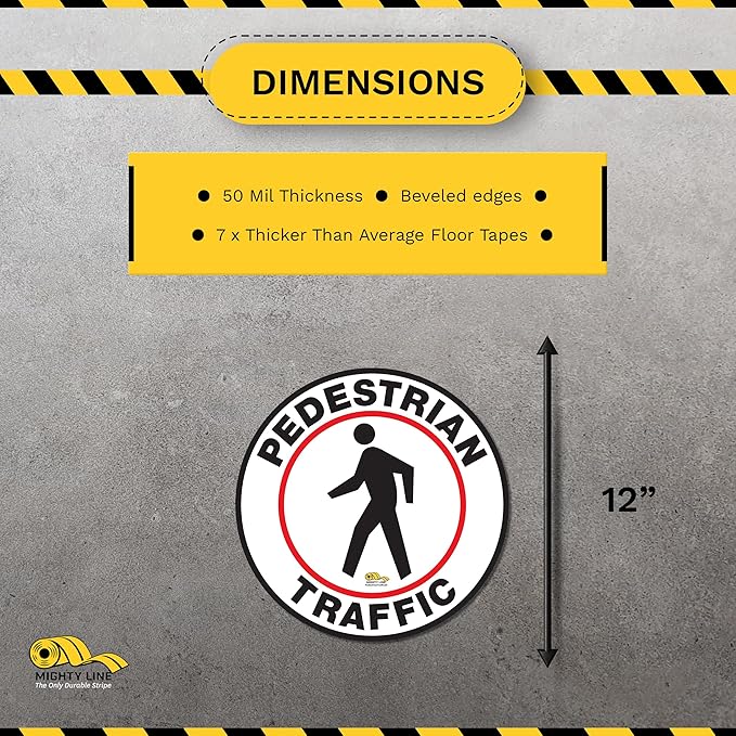 Mighty Line Pedestrian Traffic Crossing Walkway Floor Sign - Image 3