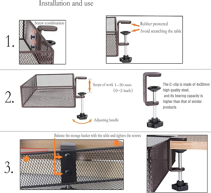 Clip-on desk organizer, stationery organizers, can be clipped around the table - Image 7