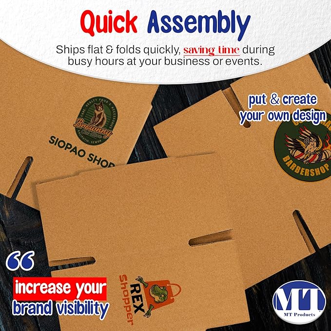 MT Products Custom Printed Kraft Cardboard Shipping Boxes 6" x 6" x 6" - Image 5