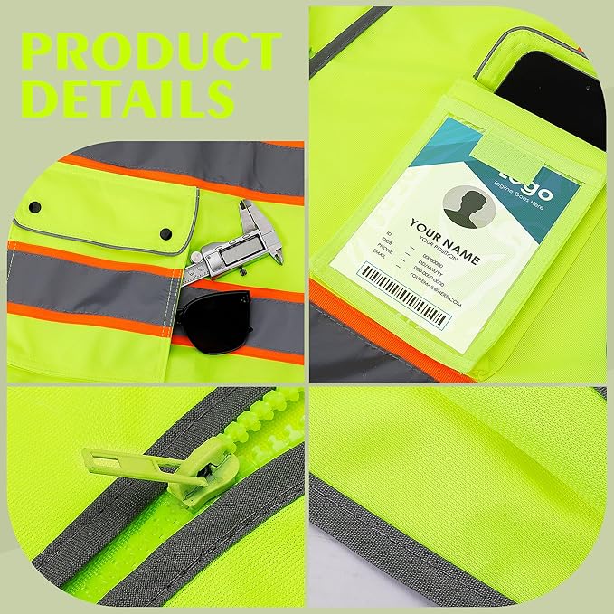 Reflective Safety Vest for Men Women, High Visibility Safety Vest - Image 5