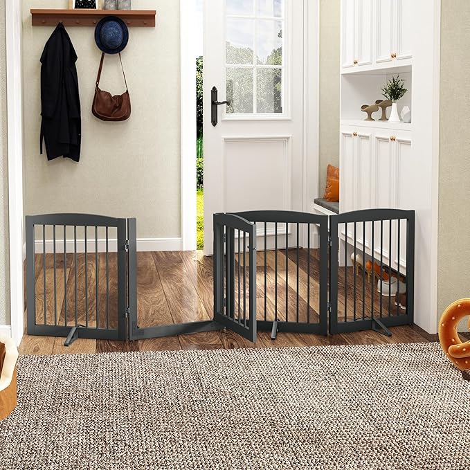 Freestanding Dog Gate with Door, Pet Gate - Image 2