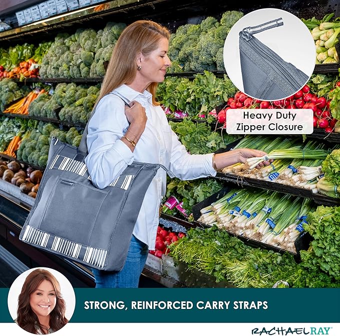 Rachael Ray Chillout Soft Cooler Bag, Large Reusable Insulated Grocery Bag - Image 7