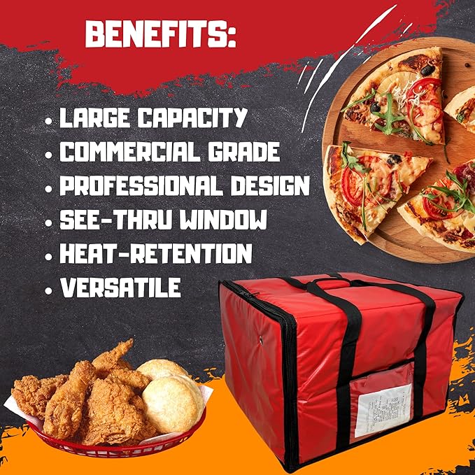 FSE Insulated Pizza Food Delivery Bag Carrier, 18 Inch x 18 Inch x 13 Inch - Image 6