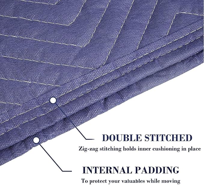 1 Pack Moving Blankets Heavy Duty 80"x72" Quilted Packing Blankets - Image 3