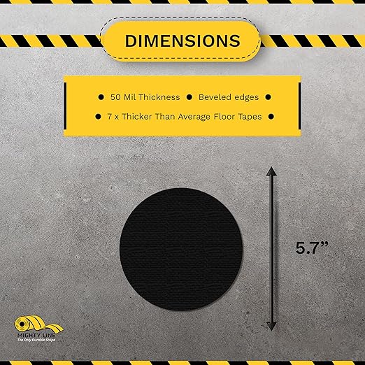 Mighty Line 5.7" Solid Dot Shaped Floor Marking Tape - Image 3
