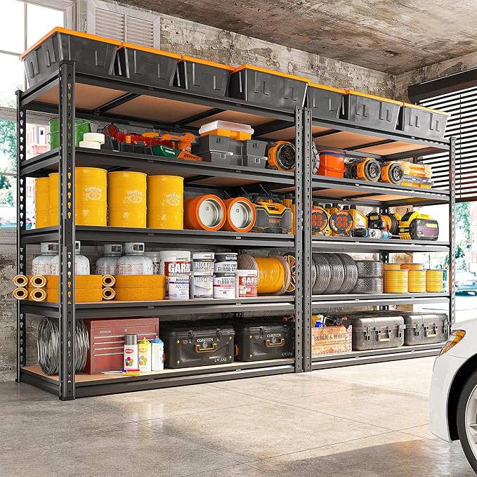 REIBII 48" W Garage Shelving 3020LBS Storage Shelves 5 Tier Heavy Duty Shelving - Image 3