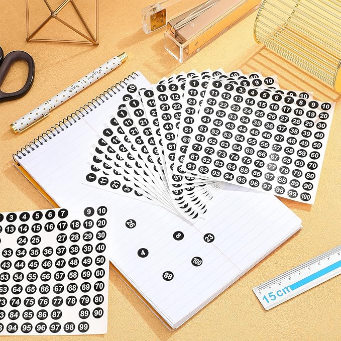 Outus 5000 Pcs 0.4 Inch 1 to 100 Number Stickers Small Number Dot Labels - Image 4