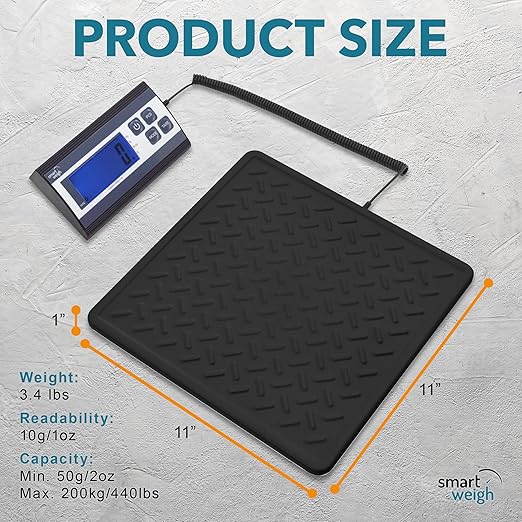 Smart Weigh Postal Scale Digital 440lb / 10g Shipping Scale Heavy Duty Tare - Image 4