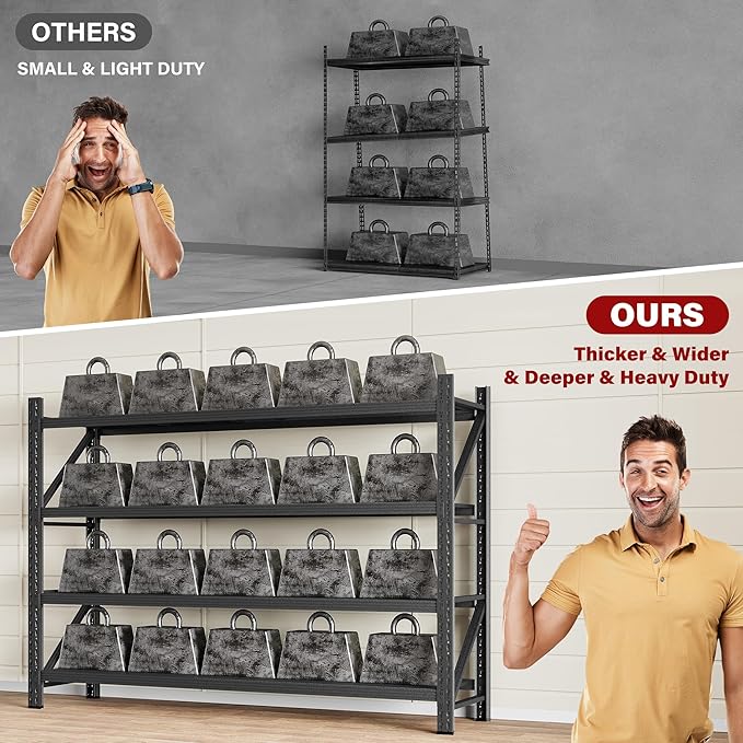 7000LBS Heavy Duty Garage Shelving Units, Large Storage Rack, Steel Shelf - Image 8