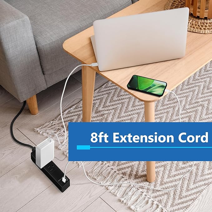 LIDER Outlet Extender with 3 Receptacles, 21W USB Type-A, and 2 USB Type-C - Image 8
