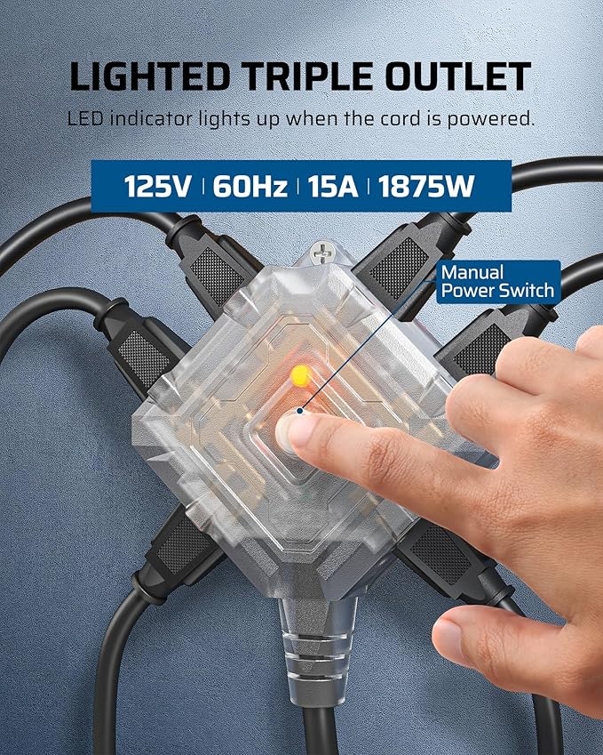 DEWENWILS 60 FT Retractable Extension Cord Reel - Image 2