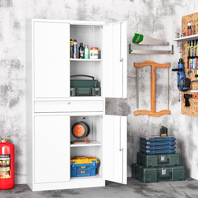 Metal Storage Cabinet, Tall File Cabinet - Image 8