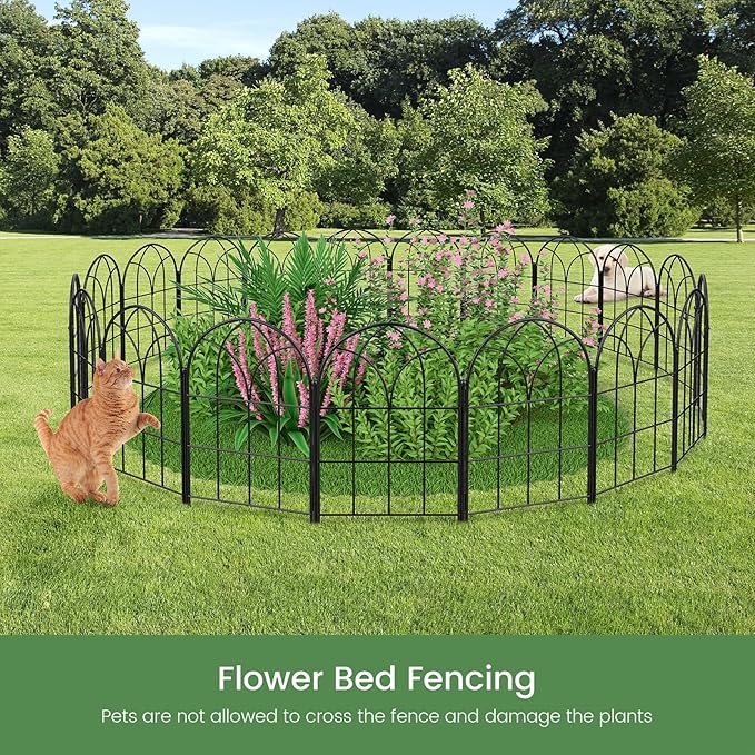Garden Fences Animal Barrier, 12.55"*16.48" Black Garden Border Fencing - Image 5