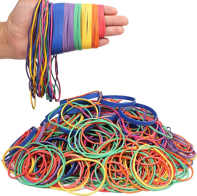 Rubber Bands Assorted Sizes 0.5lbs Multicolor Elastic Bands by HAIDIBAO