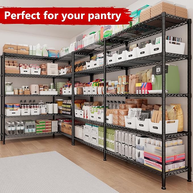 REIBII 70" W Storage Shelves Load 1600LBS, Metal Shelving 5-Tier Wire Shelving - Image 4