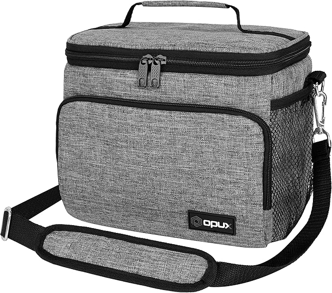 opux Insulated Lunch Bag for Men Women, Soft Lunch Box for Office Work School by OPUX