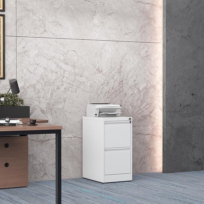 2 Drawer File Cabinet with Lock, Steel Vertical Filing Storage Cabinet - Image 2