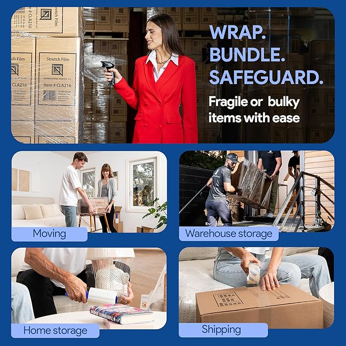 International Plastics Co. 6 Pack of 5" Plastic Stretch Film Wrap - Image 7