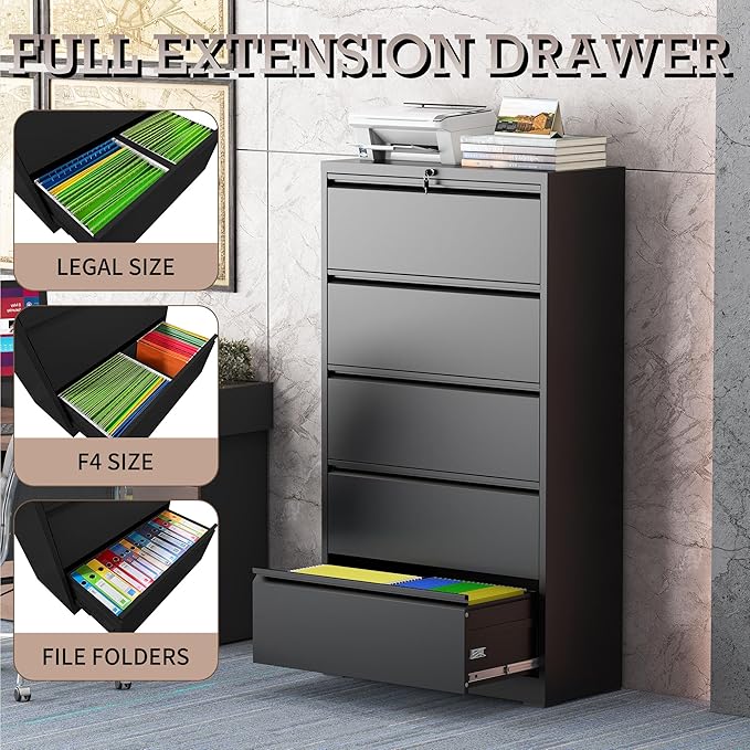 5 Drawer Lateral File Cabinet - Image 5