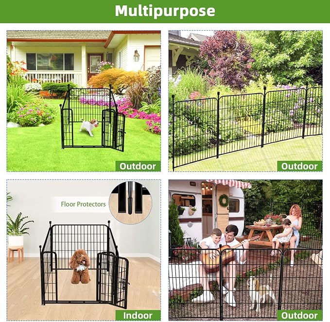 ADAVIN Dog Playpen with Low Threshold Door, 40 inch 4 Panels Total 8.9 Ft - Image 5