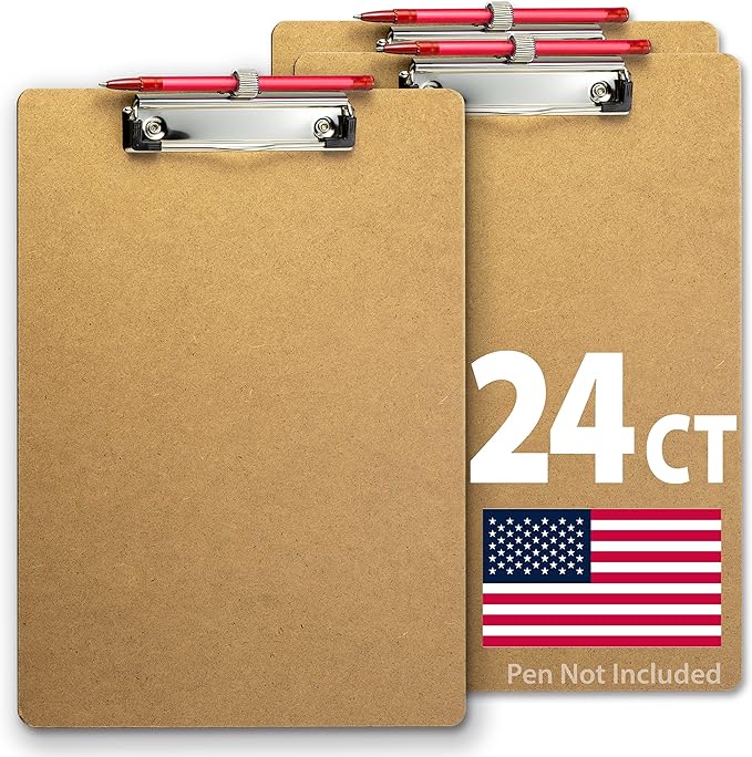 Achieva Recycled Wood Clipboard, Letter Size, Low Profile Clip by Achieva