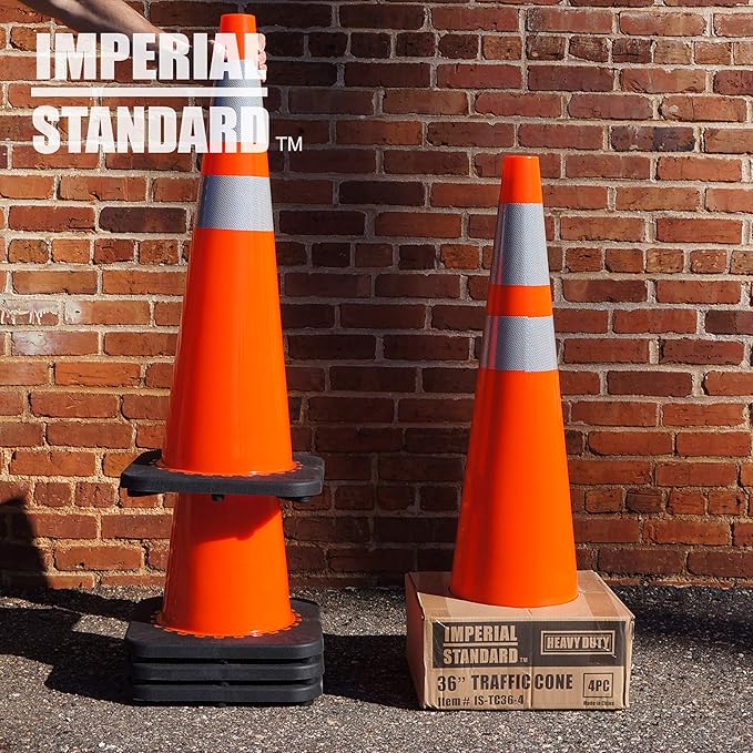 Traffic Cones - Safety Cones - 36" Orange Cones - Construction Cones - Road - Image 2