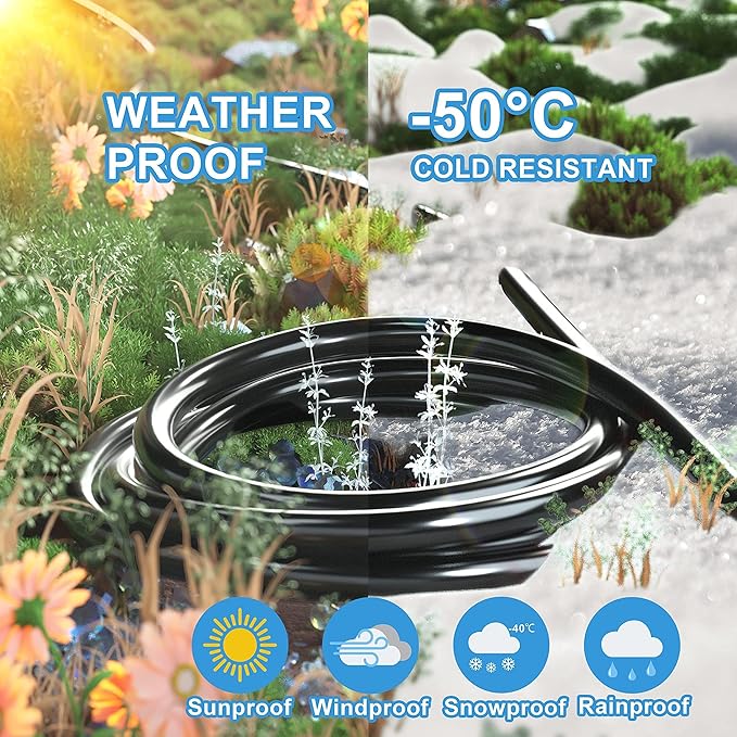 HUANCHAIN 6 FT 16 Gauge Black Indoor Outdoor Extension Cord Waterproof - Image 2