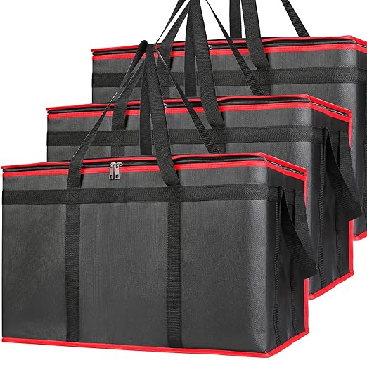 Bodaon 3-Pack Insulated Food Delivery Bag, XXXL Pizza Cooler Bags, Rideshare by Bodaon