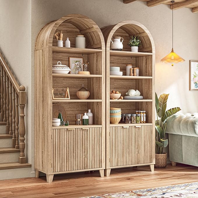 79.9" Tall Arched Pantry Cabinet, 6-Tier Arched Cabinet - Image 3