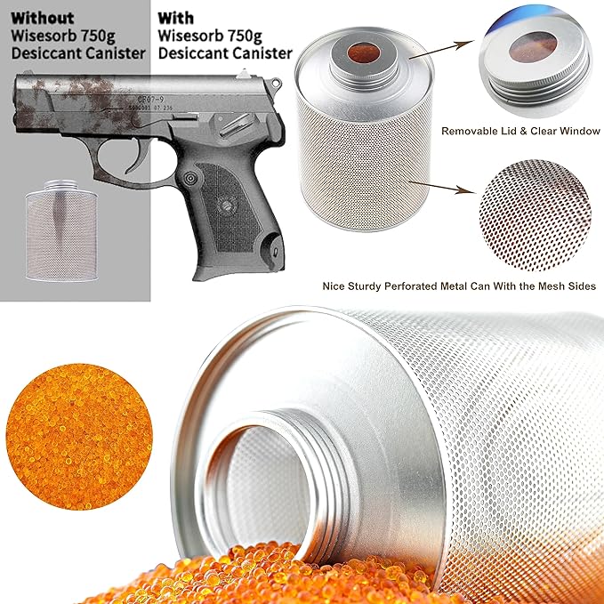 750 Grams 3 Pack Gun Safe Dehumidifier, Reusable Canister Desiccant Dehumidifier - Image 4