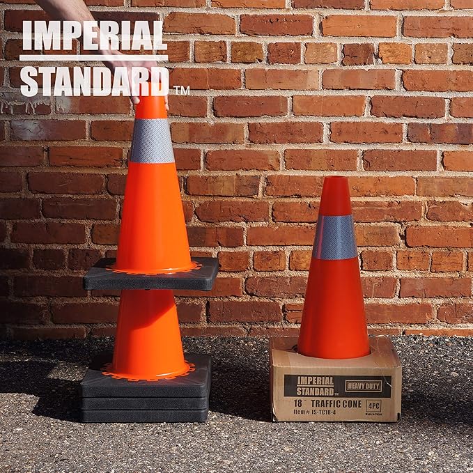 Traffic Cones - Safety Cones - 18" Orange Cones - Construction Cones - Road - Image 2