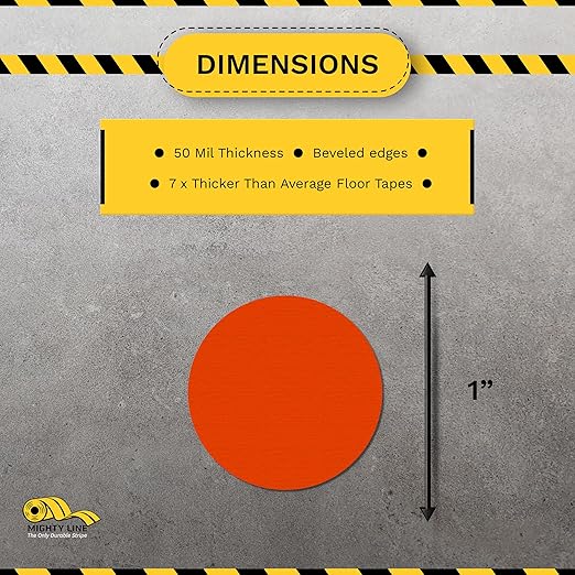 Mighty Line 1" Solid Dot Shaped Floor Marking Tape - Image 3
