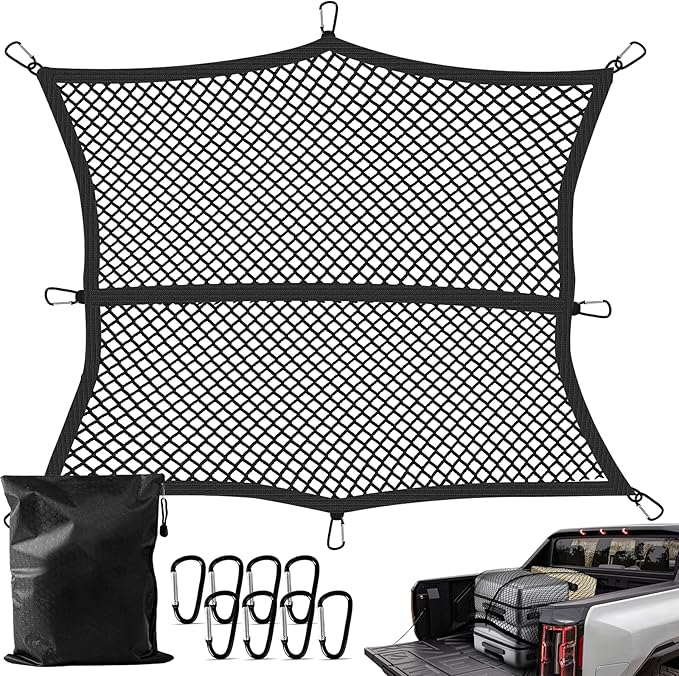 Truck Bed Cargo Net, Stretchable from 4'x4' to 7'x7', High Elastic Cargo Net by Unknown