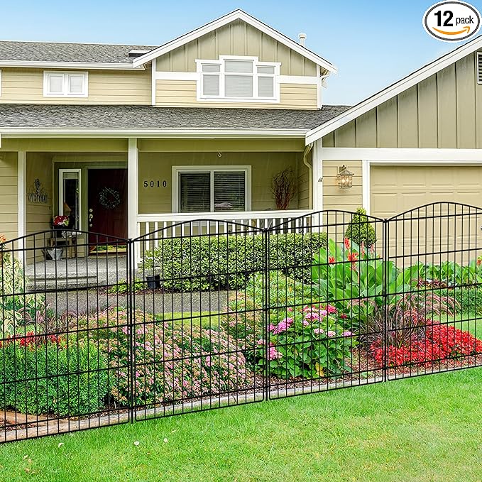 INJOPEXI Decorative Garden Fence 12 Panels 23.6ft×30in Garden Fences by INJOPEXI