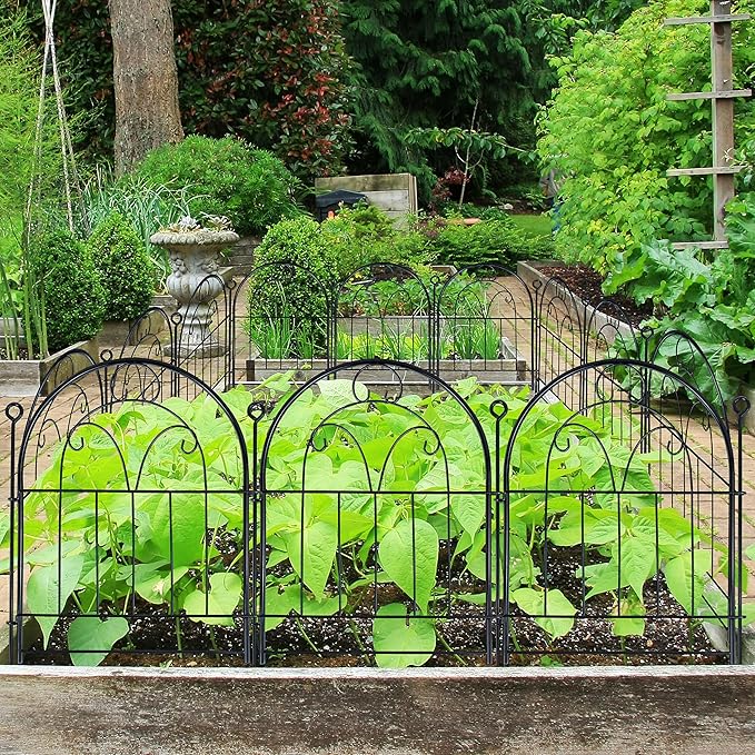 Garden Fence, 11ft X 21in 10 Pack Rustproof Metal No Dig Fence Panels, Garden - Image 8