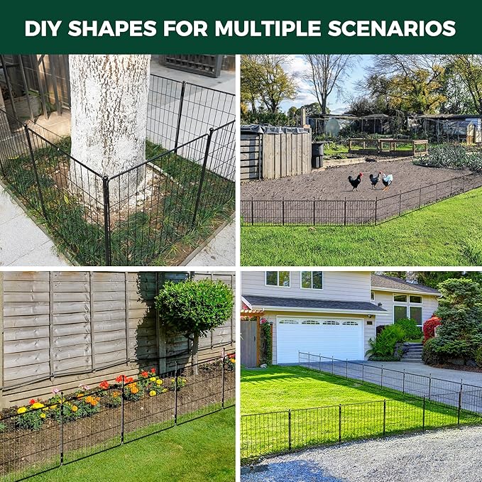 FXW Decorative Garden Fence for Yard - 20in x 29.6ft 16 Panels - Metal Fencing - Image 5