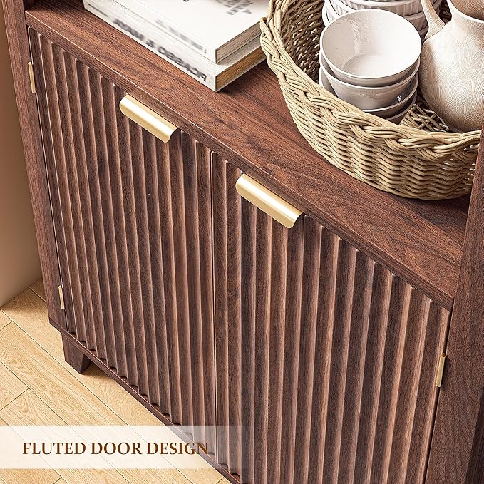 79.9" Tall Arched Storage Cabinet, 6-Tier Pantry Cabinet - Image 8