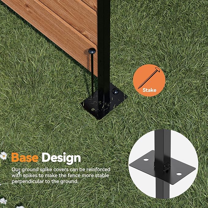 Modern Shade 5' x 3' Wood Privacy Fence Screen Natural Cedar Wood, Outdoor - Image 5