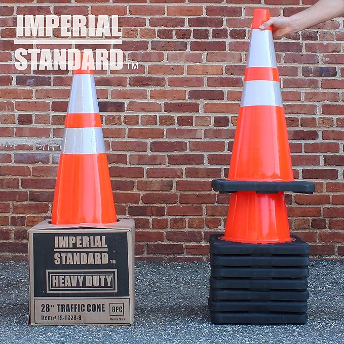 Traffic Cones - Safety Cones - 28" Orange Cones - Construction Cones - Road - Image 2