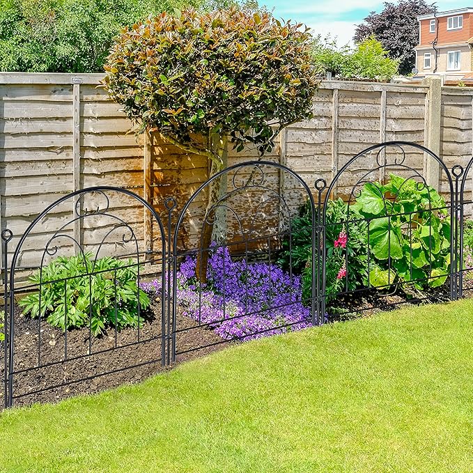 Garden Fence, 11ft X 21in 10 Pack Rustproof Metal No Dig Fence Panels, Garden - Image 7
