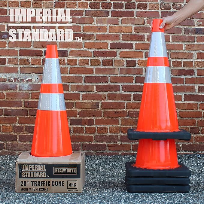 Traffic Cones - Safety Cones - 28" Orange Cones - Construction Cones - Road - Image 2